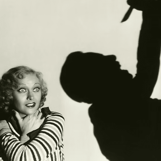 Woman startled by knife-wielding shadow