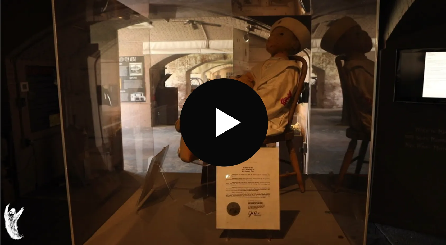 Mannequin in protective glass case