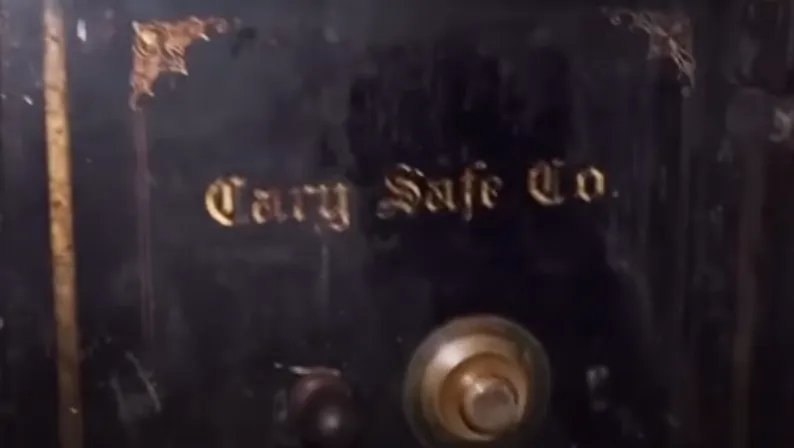 Antique safe with decorative elements