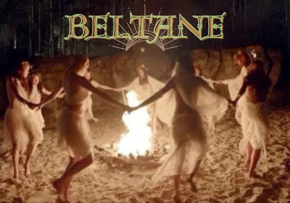 Beltane celebration with fire and dance