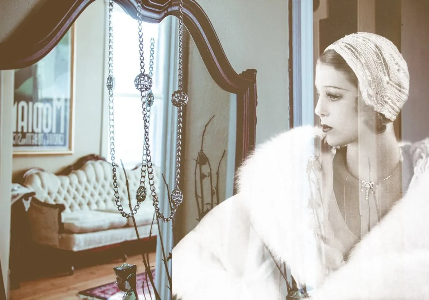 Woman in fur coat, 1920s style